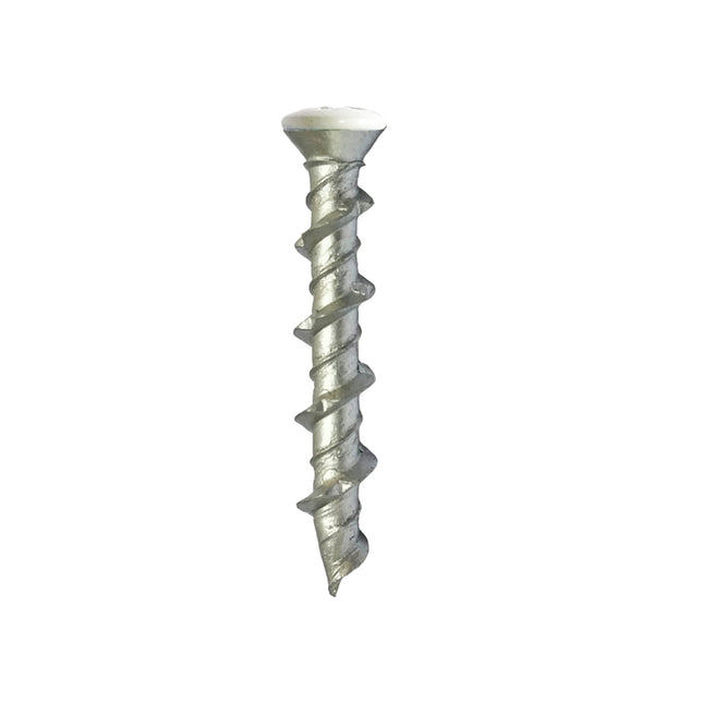 JCP Fixings Wall Screws Countersunk Head White Head - 5.0 x 50mm (Box of 100)