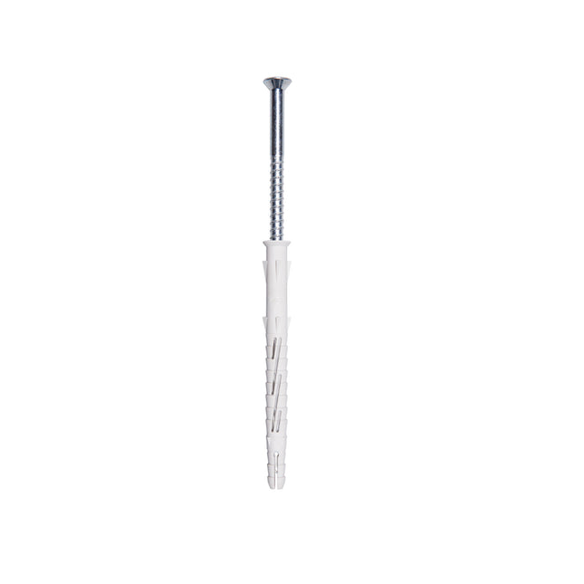 JCP Fixings ETA Nylon Frame Fixings Countersunk Head Bright Zinc Plated CE - 8 x 80mm (Box of 100)