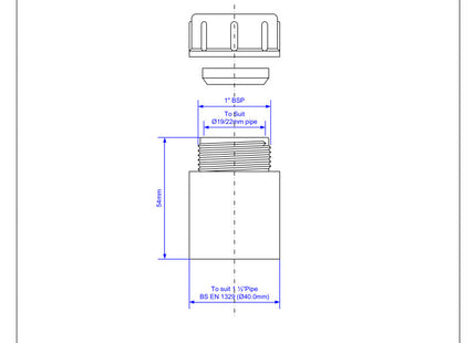 McAlpine R17 1½" x 19/23mm Reducer in ABS