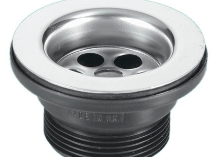 McAlpine BSW15PC 1½" Centre Pin Bath Waste: 70mm Stainless Steel Flange: Black PVC Plug