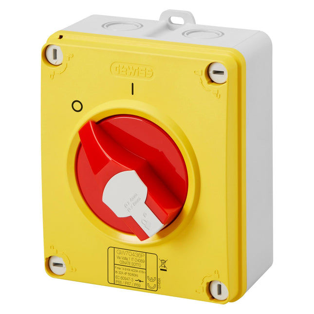 Gewiss Isolator Hp Insulated Box 40A 4P Emergency