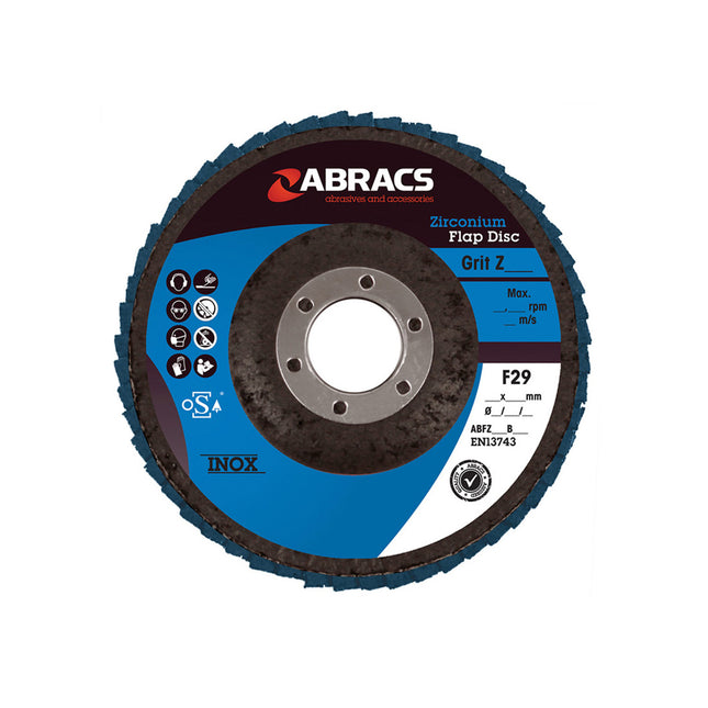 Abracs Flap Disc Zirconium - 125mm x 60g (Box of 25)