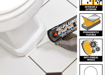 Everbuild Plumbers Gold White Sealant 290ml - PLUMBGWE