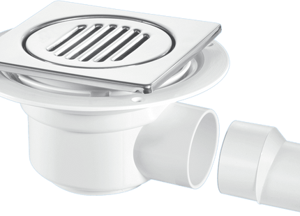 McAlpine TSG50-T150SS 50mm Water Seal Trapped Gully, Clamp Ring and Cover Plate, 2" Horizontal Outlet and 2" x 1½" Socket Reducer
