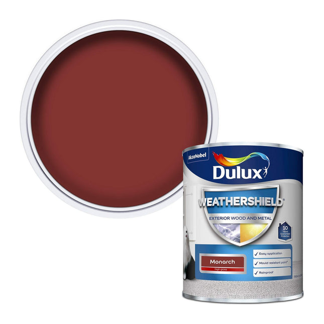 Dulux Weathershield Exterior High Gloss Paint Monarch 750ml