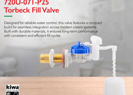 Fluidmaster Torbeck 2 SE Fill Valve 1/2" Brass - 720U-071-P25