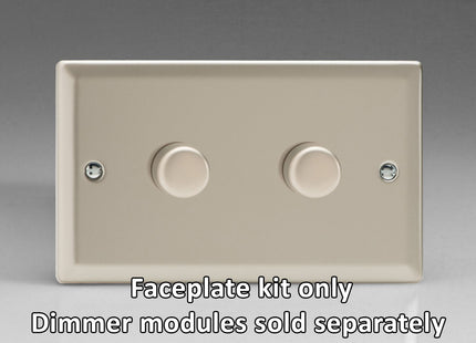 Varilight 2-Gang Matrix Kit For Rotary Dimmers (Twin Plate) Satin Finish