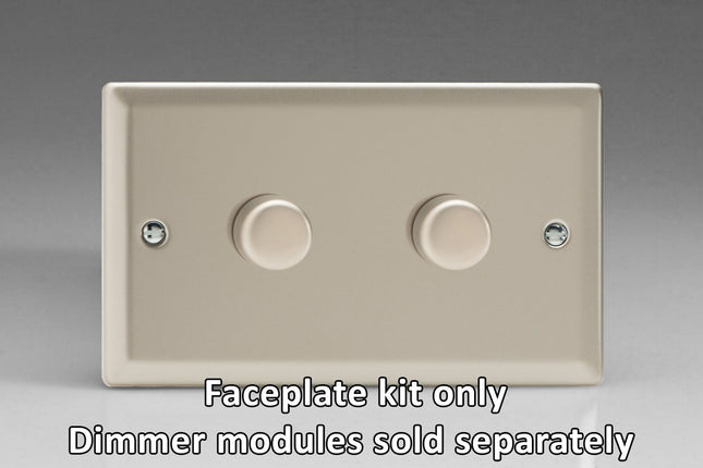 Varilight 2-Gang Matrix Kit For Rotary Dimmers (Twin Plate) Satin Finish