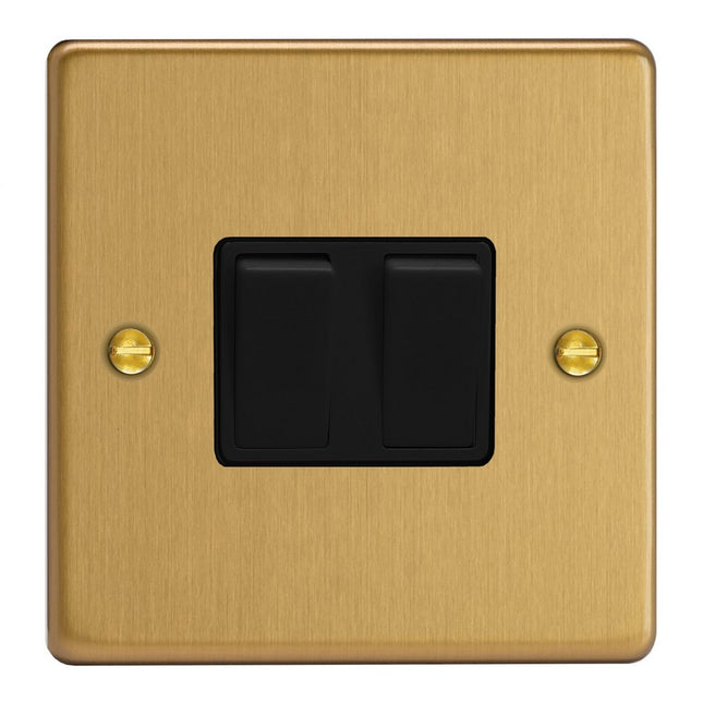 Varilight 2-Gang 10A 1- Or 2-Way Rocker Switch Brushed Brass