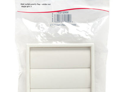 Primaflow PS Wall Outlet Gravity Flap - White Round