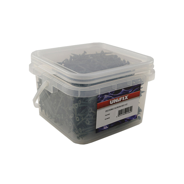 Unifix Decking Screws Pozi Countersunk Head Magsho Green Coating CE - 8G x 2.1/2" (Tub of 1000) (Box of 2)