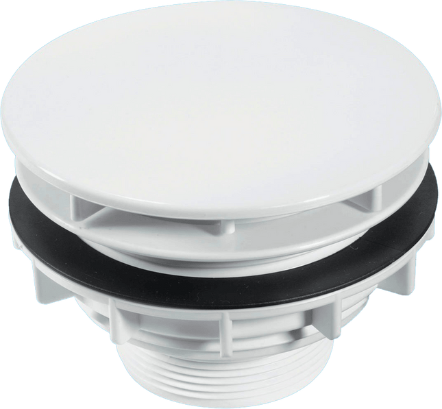 McAlpine SWHF6-WH High Flow Shower Waste: 110mm White Plastic Plain Cover Flange x 56mm Tail: Top Access: Backnut Model
