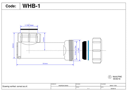 McAlpine WHB-1 Wash Hand Basin and Bath Space Savers with Self-Closing Waste Valve