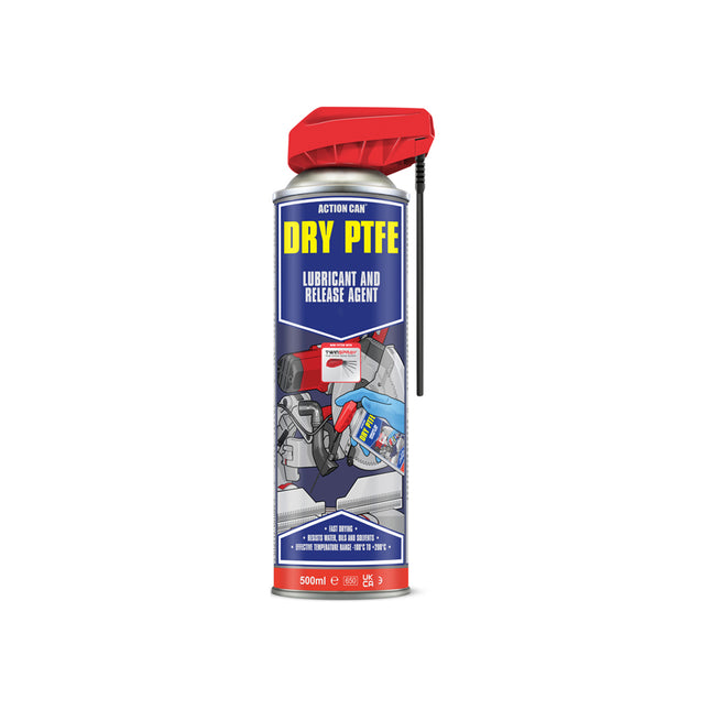 Action Can Dry PTFE Lubricant and Release Agent Twin Spray 500ml - Q99PTFETS5000015000
