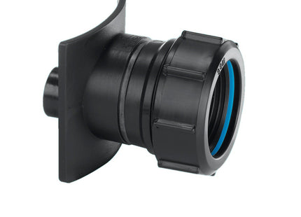 McAlpine BOSS90TCAST-BL Black Mechanical Two Piece Cast Iron Soil Pipe Boss Connector to suit 22mm drill size
