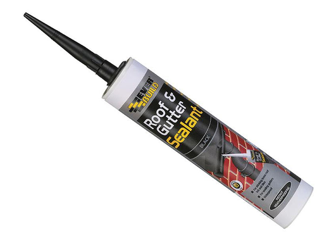 Everbuild Everflex Roof and Gutter Sealant, Butyl-Based Sealant and Adhesive for Roofing, Excellent Weathering Properties Black 295 ml (Pack of 24)