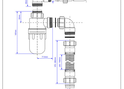 McAlpine FLEXKIT1 1½" Plumbing Kit for Adjustable Height Basin/Sink