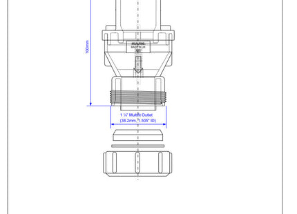 McAlpine CONVALVE-125P Convalve Non-Return Valve with ¼" Plain Tail x ¼" Universal Outlet