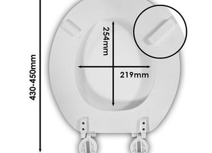 Wirquin Celmac Paramount WC Seat - White, Plastic Hinges - 21230001