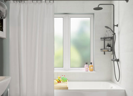 Croydex Plain White Textile Shower Curtain - AF159022