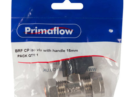 Primaflow Chrome Isolating Valve + Lever 15mm - 9BL151