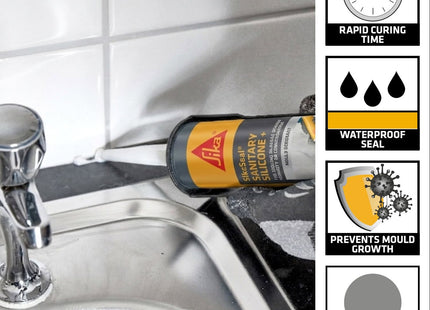 Everbuild 500 Bath & Sanitary Silicone Manhattan Grey - 500GREY