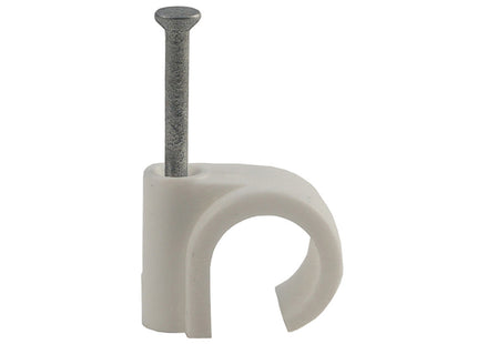 Unifix White Round Cable Clips - 11.0mm (Box of 100)