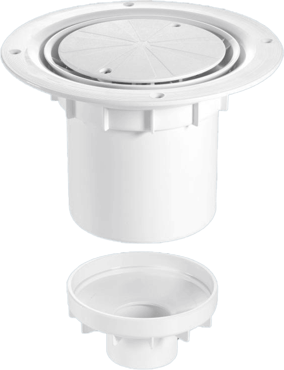 McAlpine TSG2WH 75mm Water Seal Trapped Gully, Clamp Ring and Cover Plate, 110mm or 2" Vertical Solvent Spigot Outlet