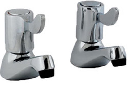 Pro Lever Bath Pillar Taps (Pair) - Chrome Finish