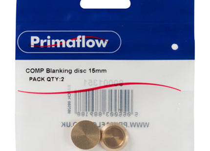Primaflow (1 = Pk 2) Primapack Compression Blanking Disc 15mm