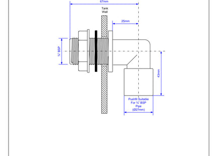 McAlpine R5 ¾" Bent Overflow Tank Connector