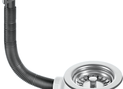 McAlpine BWSTOFRS 1½" Basket Strainer Waste and Overflow: 113mm Stainless Steel Flange: Stemball Plug: Rectangular Overflow Grid: Centre Pin Model