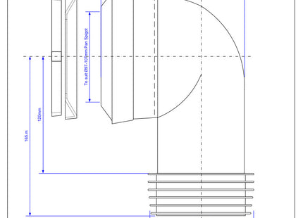 McAlpine MAC-8 97-107mm Inlet x 4"/110mm Outlet 90° Bend MACFIT WC Connector