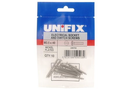 Unifix Electrical Socket And Switch Screws Nickel Plated - M3.5 x 75 (Box of 200)
