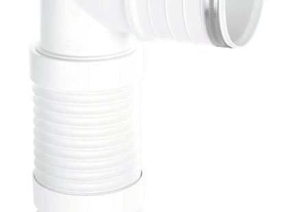McAlpine WC-CON8F-S-BTW 97-107mm Inlet 90° Flexible WC Connector for Back to Wall WC Pan for Installation in Horizontal Position