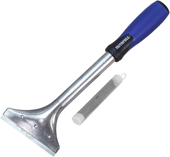 Faithfull Soft Grip 4In Long Handled Heavy-Duty Scraper