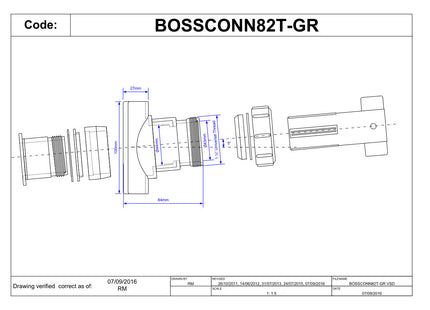 McAlpine BOSSCONN82T-GR Grey Mechanical Soil Pipe Boss Connector