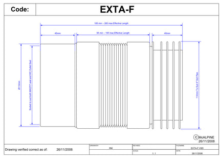 McAlpine EXTA-F 4"/110mm Flexible Extension for WC Connectors