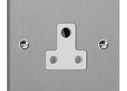 Varilight 1-Gang 5A Round Pin Socket  Brushed Silver