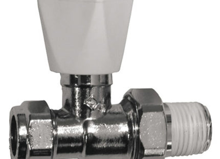Primaflow 10mm Straight Ls+White Radiator Valve Chrome - 112894