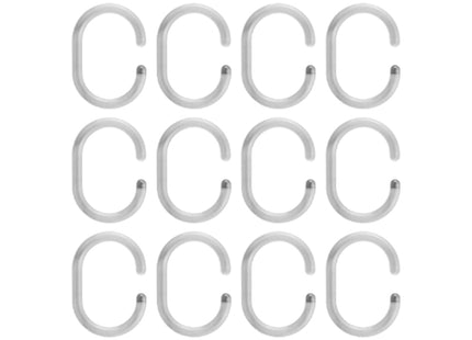 Croydex C Shaped Curtain Ring - Pack of 12, Clear - AK142132