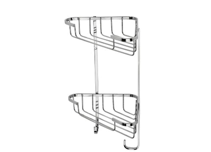 Croydex Stainless Steel Medium Two Tier Corner Basket - QM390241