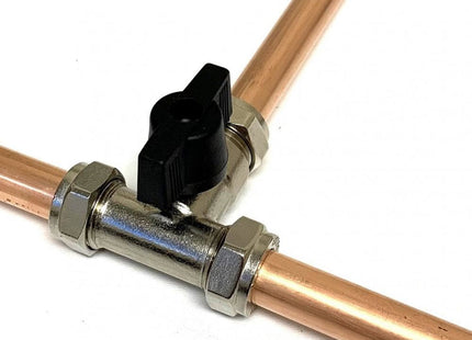Primaflow QQHL Tee Iso Valve 15mm CP F/Bore + Lever - 10030417