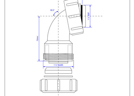 McAlpine Multifit 90 Degree Bend 1.25'' x BSP Loose Swivel Nut  S5M
