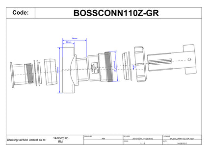 McAlpine BOSSCONN110Z-GR Black Mechanical Soil Pipe Boss Connector