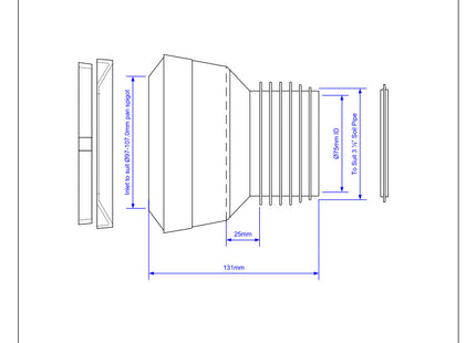 McAlpine MAC-3 97-107mm Inlet Straight MACFIT WC Connector