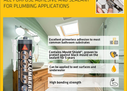 Everbuild Plumbers Gold White Sealant 290ml - PLUMBGWE