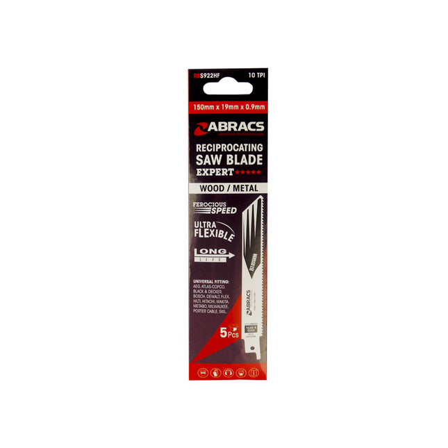 Abracs Reciprocating Saw Blade For Wood And Metal - 150 x 19 x 0.9mm - ABRBS922HF
