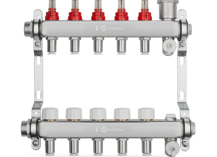 John Guest Speedfit Lowfit 5 Port Manifold Stainless Steel (12mm Connections)