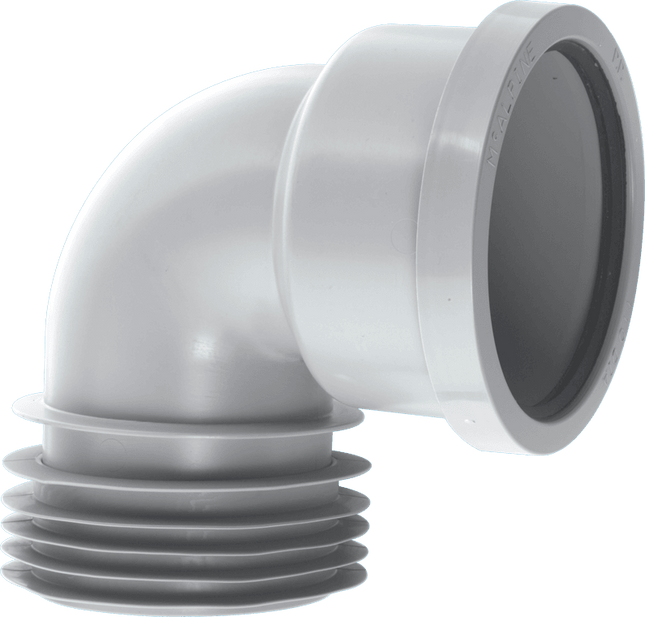 McAlpine DC90-GR Grey 4"/110mm 90° Drain Connector with Boss